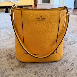 kate spade Pebbled Leather Yellow Shoulder Bag